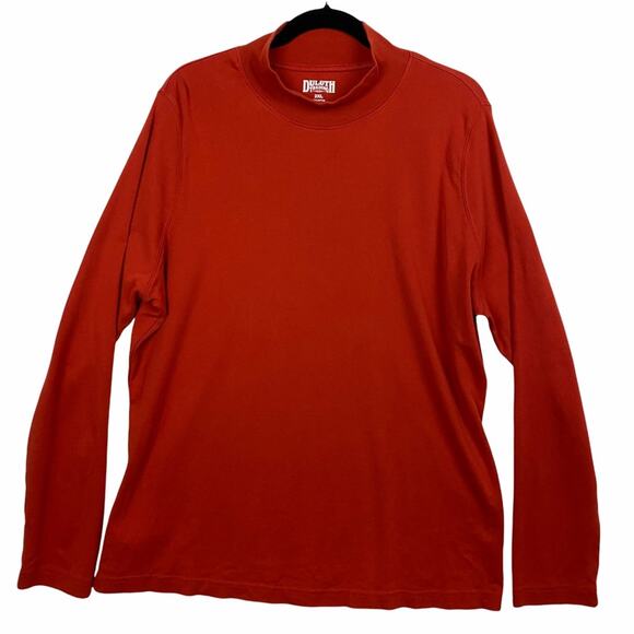 Duluth Dark Orange Cotton Knit Mock Neck Top 2XL - Picture 1 of 4